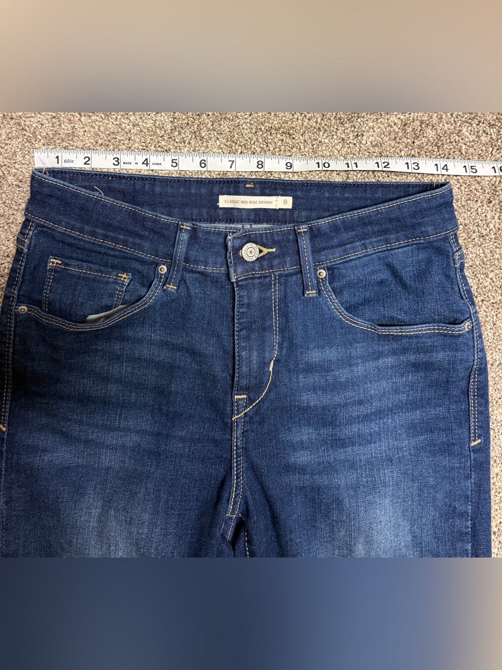 Levi's Classic Mid-Rise Women's Blue Skinny Jeans Size 8 - Picture 3 of 7